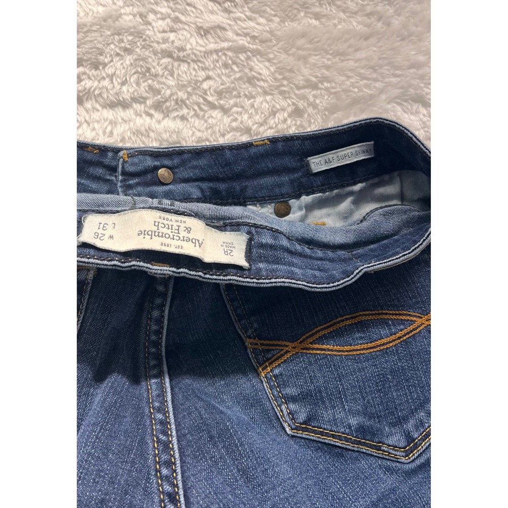 Abercrombie & Fitch A&F Super Skinny Jeans Womens Size 26/31‎ Dark Wash Denim - Picture 7 of 8